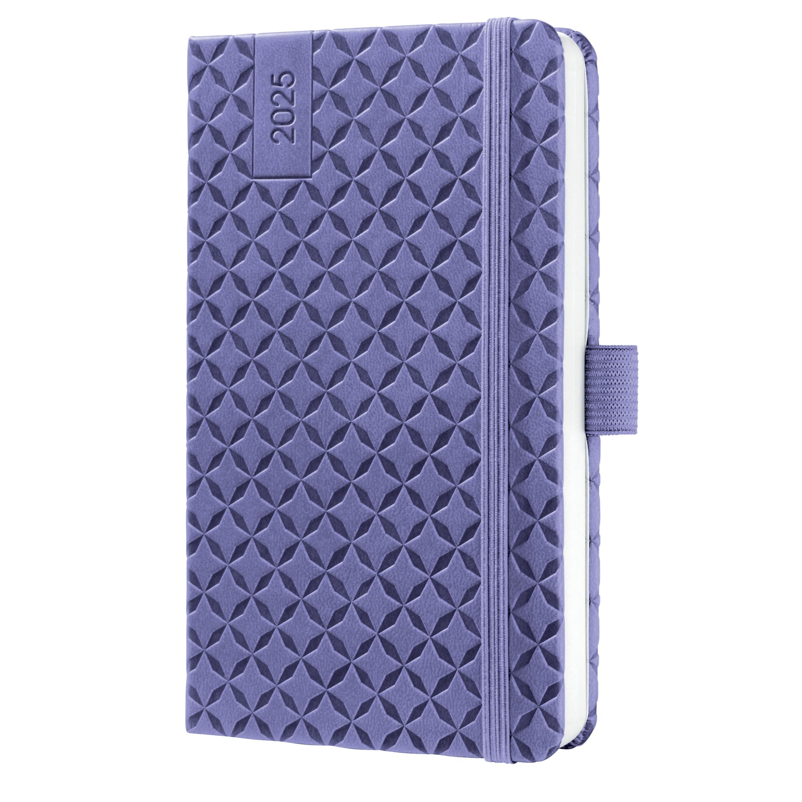 SIGEL J5124 Jolie Weekly Planner 2025 - Hardcover Purple Planner (9.5 x 15 cm, 174 Pages) for Work, School & Personal Organization | Perfect for Scheduling, Goal Setting & Time Management