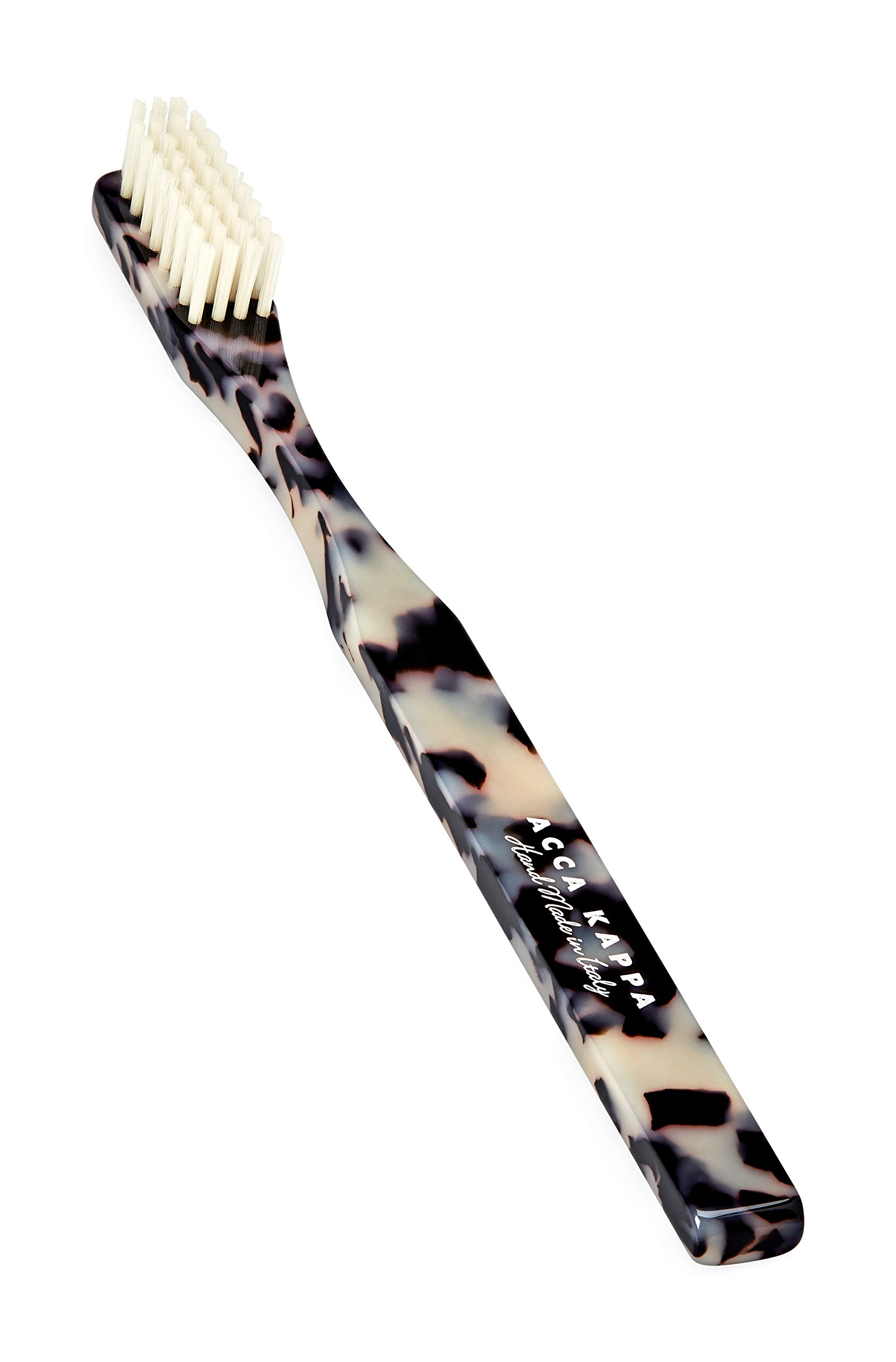 Acca Kappa Historical Black & White Soft Bristle Toothbrush - Gentle Cleaning for Sensitive Teeth, Eco-Friendly Design - Perfect for Travel, Home & Daily Oral Care
