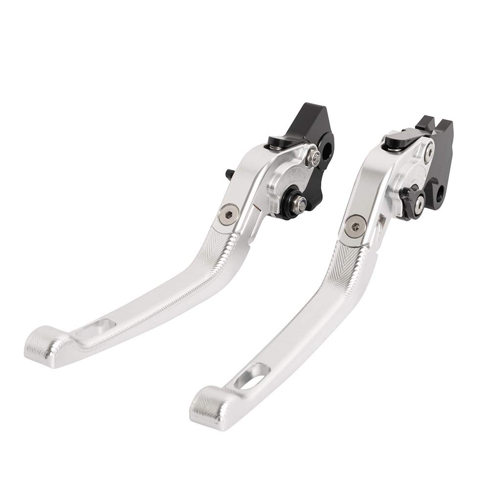 Yamaha YZF R3 2015-2018 & MT03 2015-2018 3D Aluminum Motorcycle Brake Clutch Handle Lever (Silver) - High-Performance Upgrade for Smooth Riding and Enhanced Control