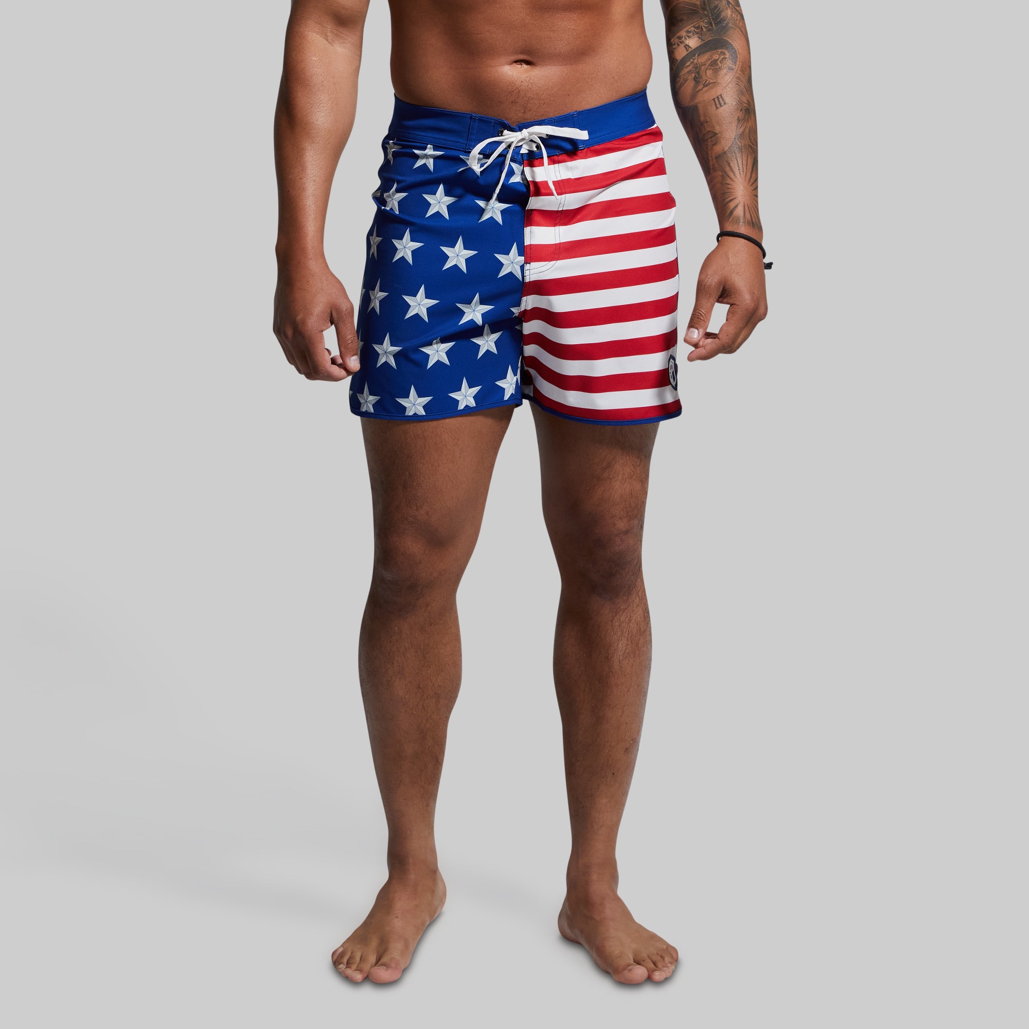 American Flag Island Shorts - Comfortable 5-Inch Swim Trunks for Men - Perfect for Beach, Pool, and Summer Vacations