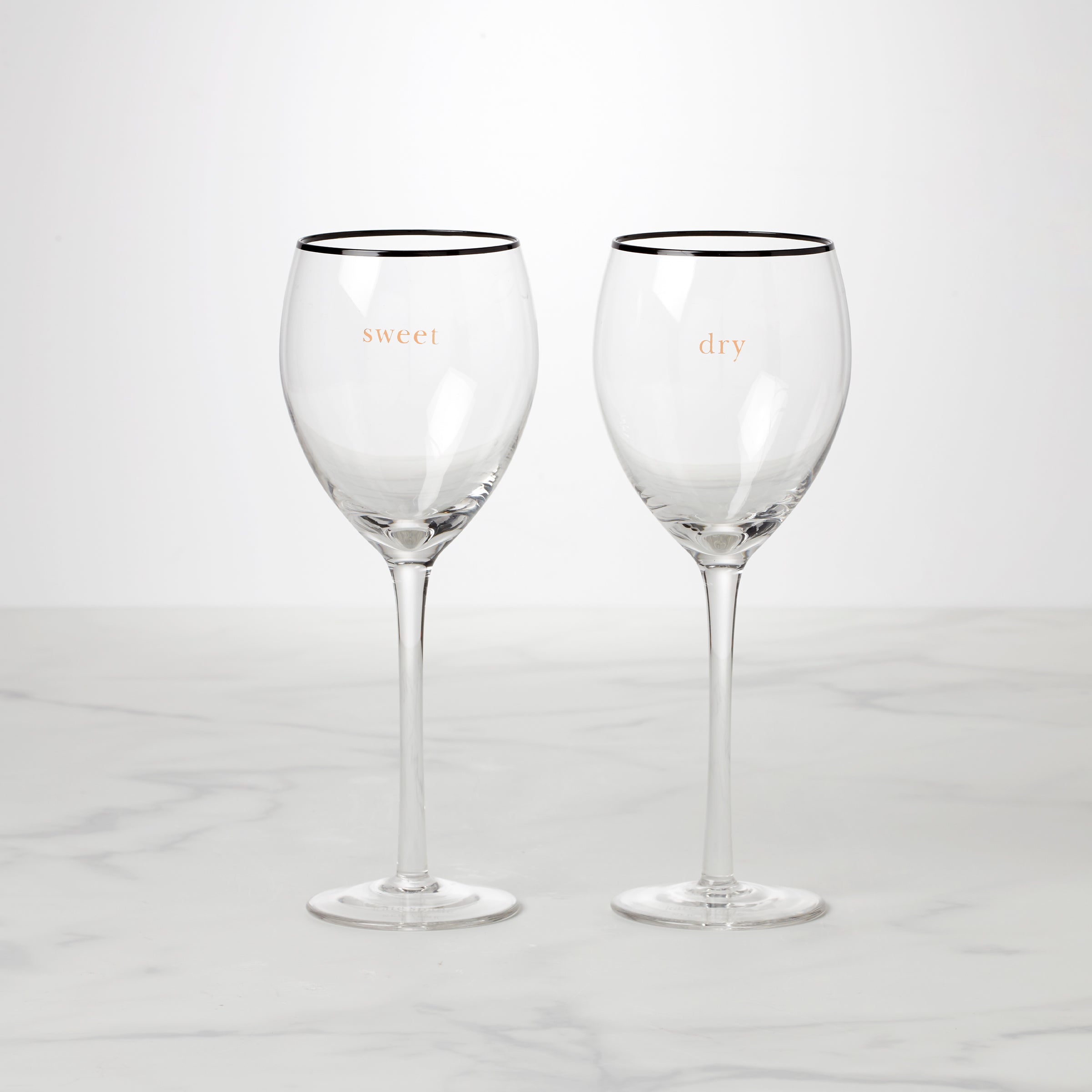 Cheers To US Sweet & Dry Wine Glasses Set Of 2 - Premium Crystal Stemware for Red & White Wine Tasting, Dinner Parties & Romantic Evenings