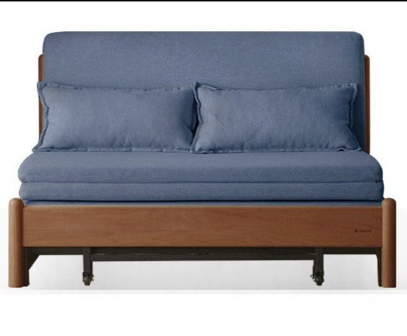 Solid Beech Wood Sofa Bed - Convertible Sleeper Sofa for Small Spaces, Guest Room & Living Room - Comfortable & Space-Saving Furniture