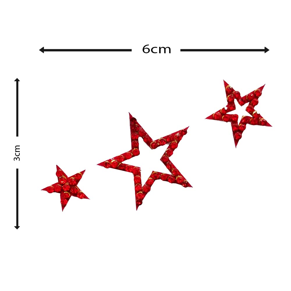 Comet Busters Red Stone Temporary Body Tattoo Jewelry (BJ185) - Perfect for Halloween, Cosplay, and Festival Body Art