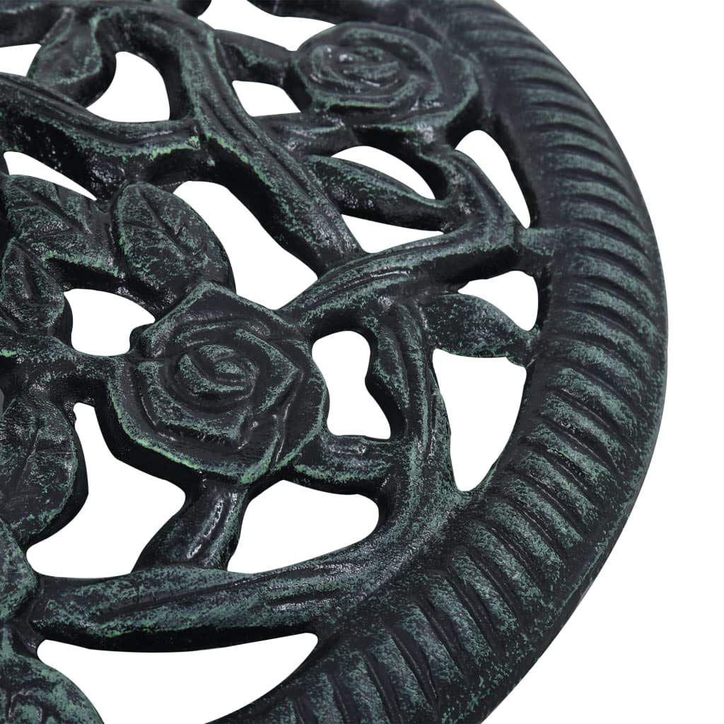 FAMIROSA Heavy Duty Cast Iron Bronze Garden Umbrella Base - 19.8 lbs Floral Design Outdoor Parasol Stand (15.7