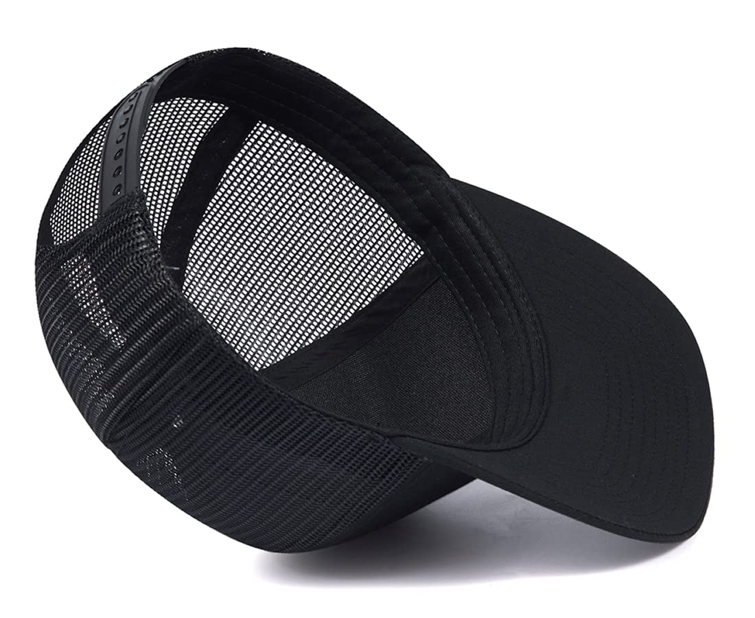 Quanhaigou Trucker Hat - Breathable Mesh Snapback Baseball Cap for Men & Women - Adjustable Unisex Outdoor Hat for Hiking, Running, and Casual Wear