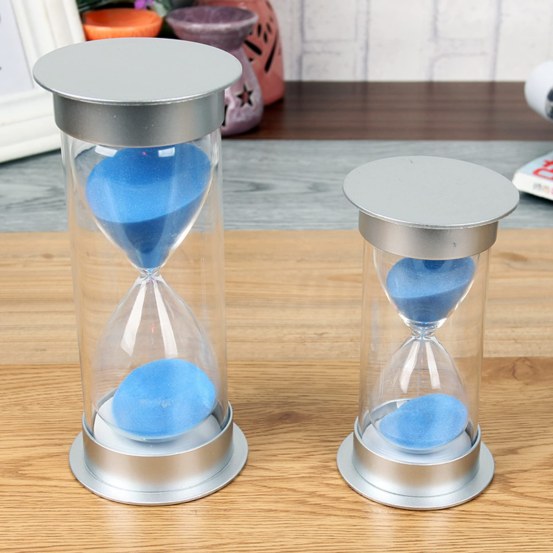 15/20/30/45/60 Minute Blue Glass Hourglass Timer - Durable Sand Clock for Office Desk, Romantic Mantel Decor, Kids Games & Birthday Gifts | Perfect for Time Management, Meditation, Classroom Activities and Home Decoration