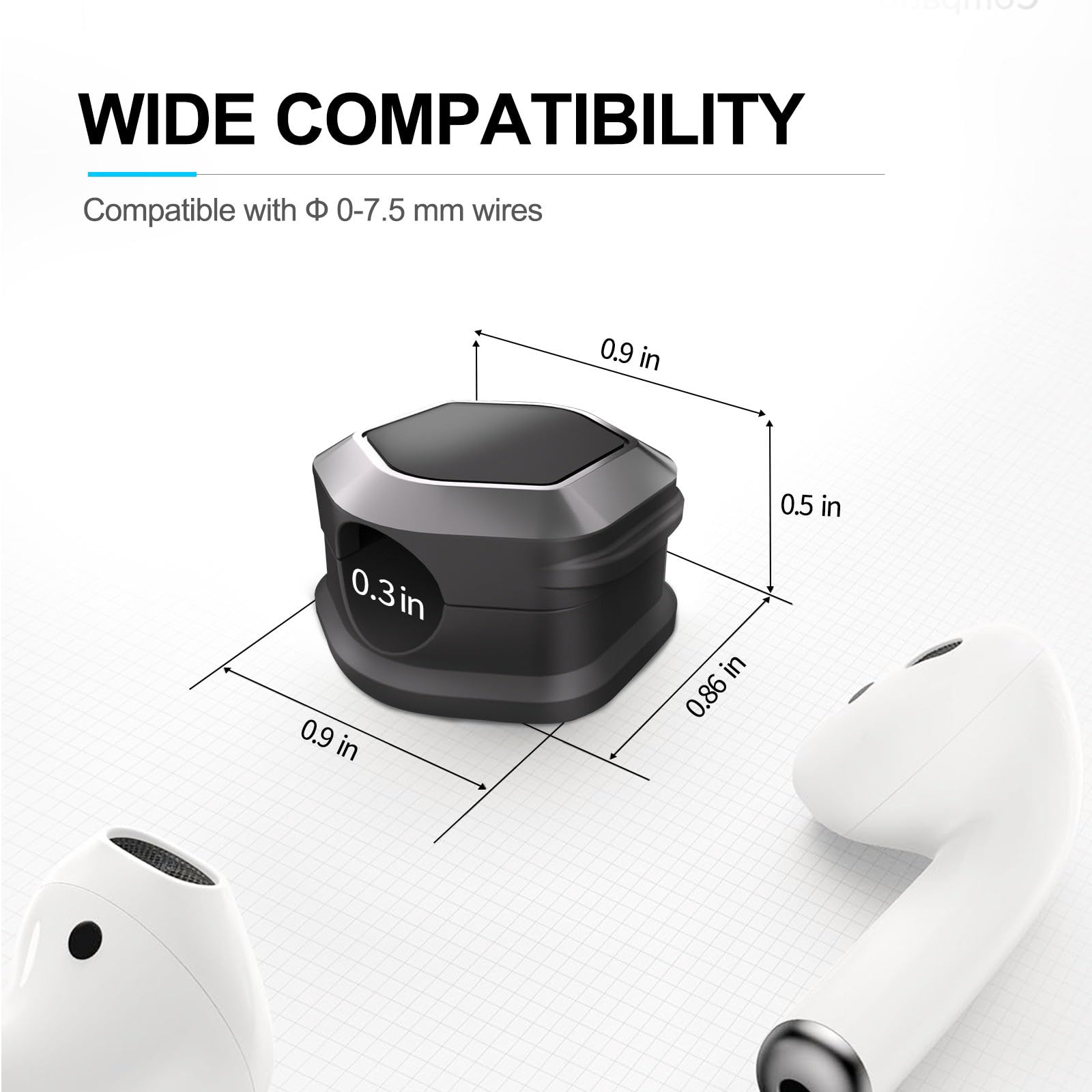 **Magnetic Cable Clips - Self-Adhesive Cord Holder & Organizer - Adjustable Wire Keeper for Desk, Nightstand, Phone Charger, Computer - Home, Office, Car Use (Black, 12 Pack) - Perfect for Tidy Workspaces & Cable Management**