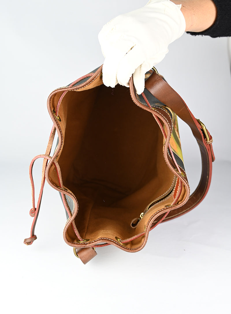 Etro Green Floral Bucket Bag for Women - Stylish Leather Shoulder Handbag - Perfect for Travel, Shopping & Everyday Use