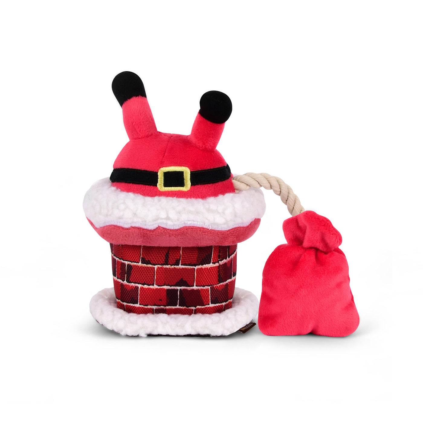 P.L.A.Y. Merry Woofmas Clumsy Santa Dog Toy - Christmas Pet Gift for Small & Medium Dogs - Fun Holiday Chew Toy for Puppies - Perfect for Indoor Play & Christmas Stocking Stuffers