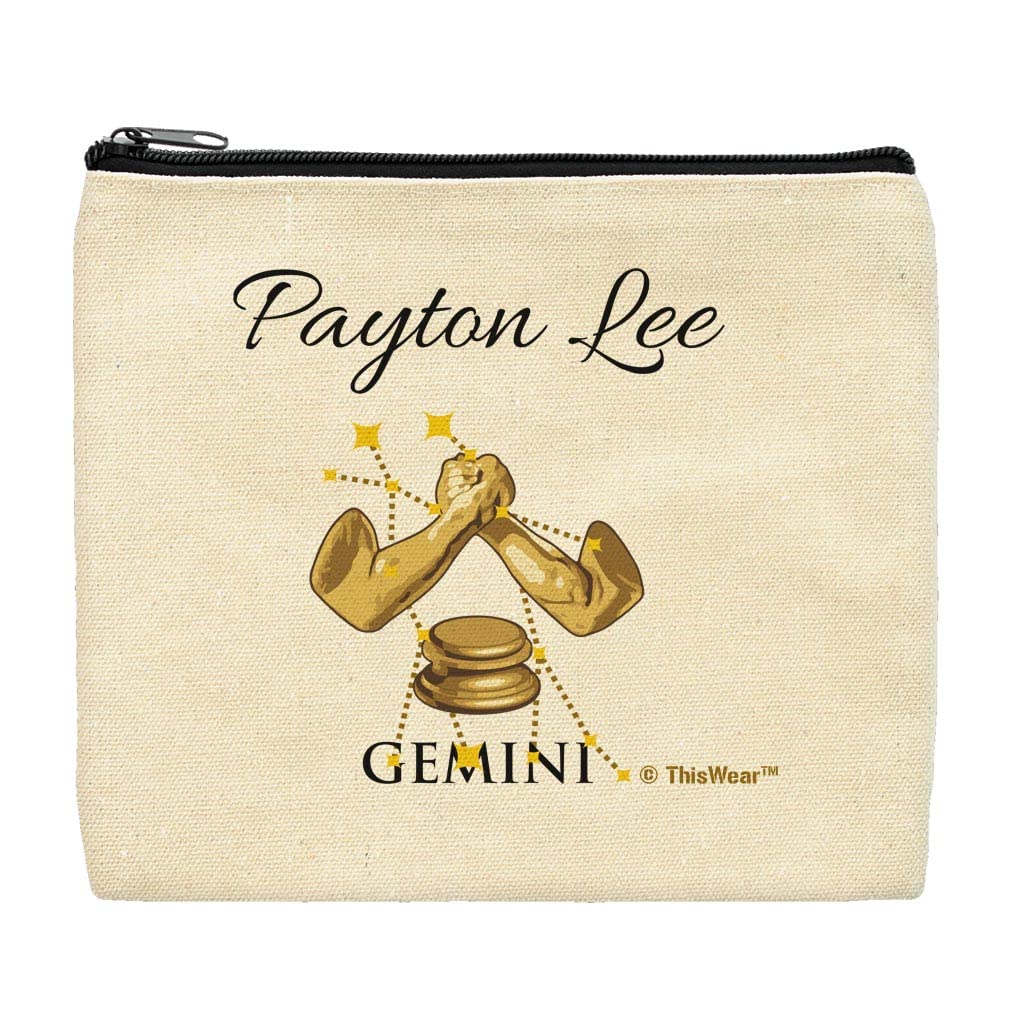 Personalized Gemini Zodiac Makeup Bag - Custom Astrology Gift for Women, Perfect for Travel & Daily Cosmetics Storage