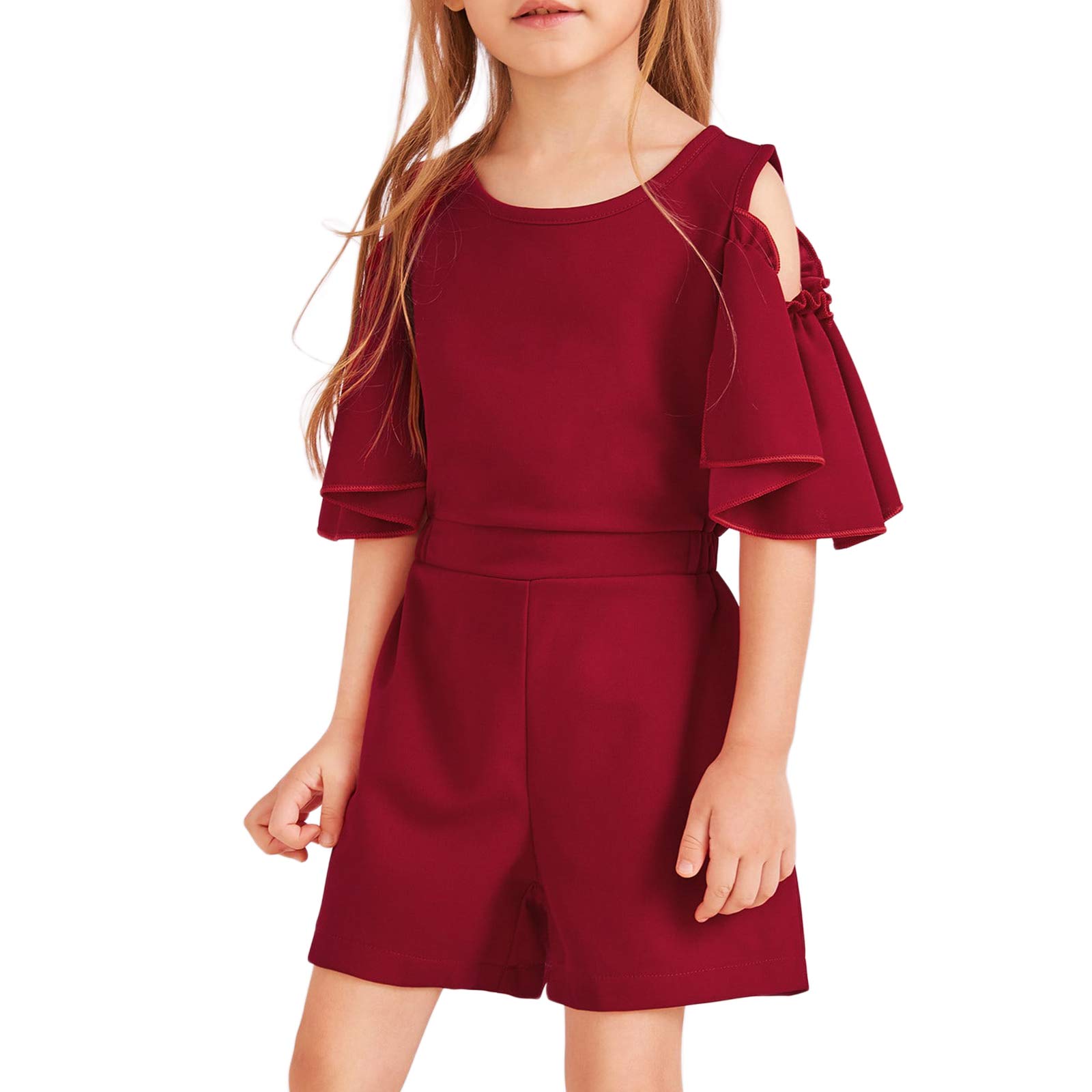 Ynibbim Toddler Girl Summer Jumpsuit - Ruffle Sleeve Romper with Shorts | One Piece Outfit for Playdates & Outdoor Activities