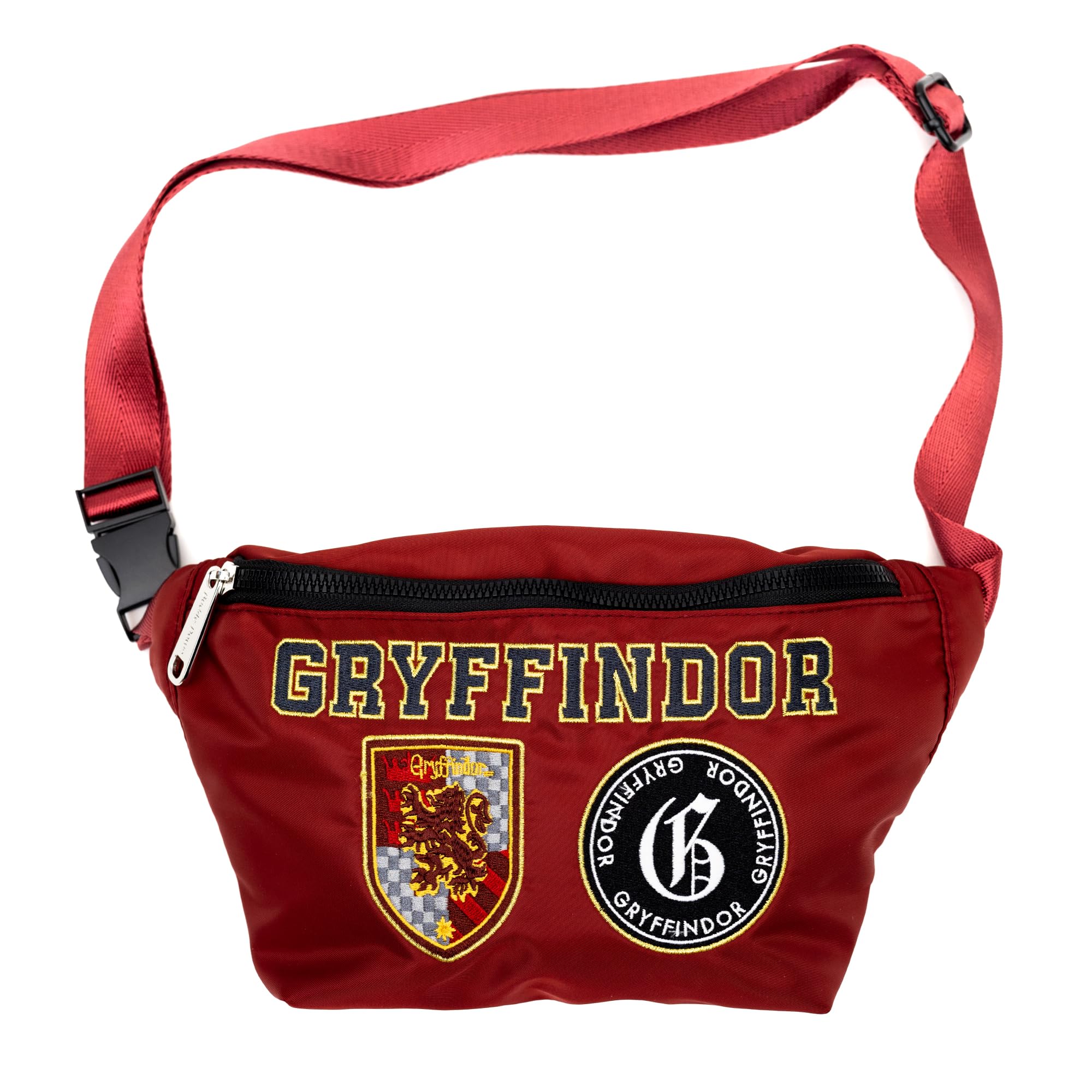 The Wizarding World of Harry Potter Fanny Pack - Gryffindor Embroidered Burgundy Canvas Waist Bag for Cosplay, Theme Parks & Collectors
