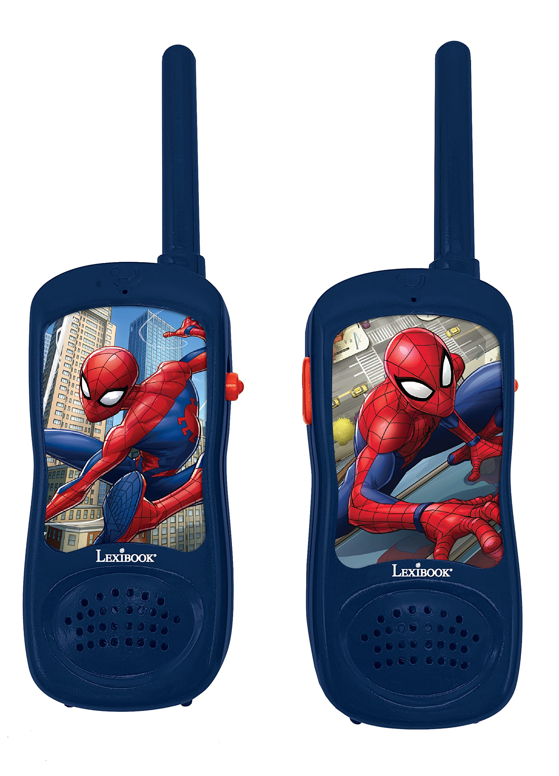 Lexibook Spiderman Kids Walkie Talkies - Red & Blue Belt Clip Two-Way Radios for Children | Battery Operated Toy Communication Game | Perfect for Outdoor Adventures, Camping & Backyard Play