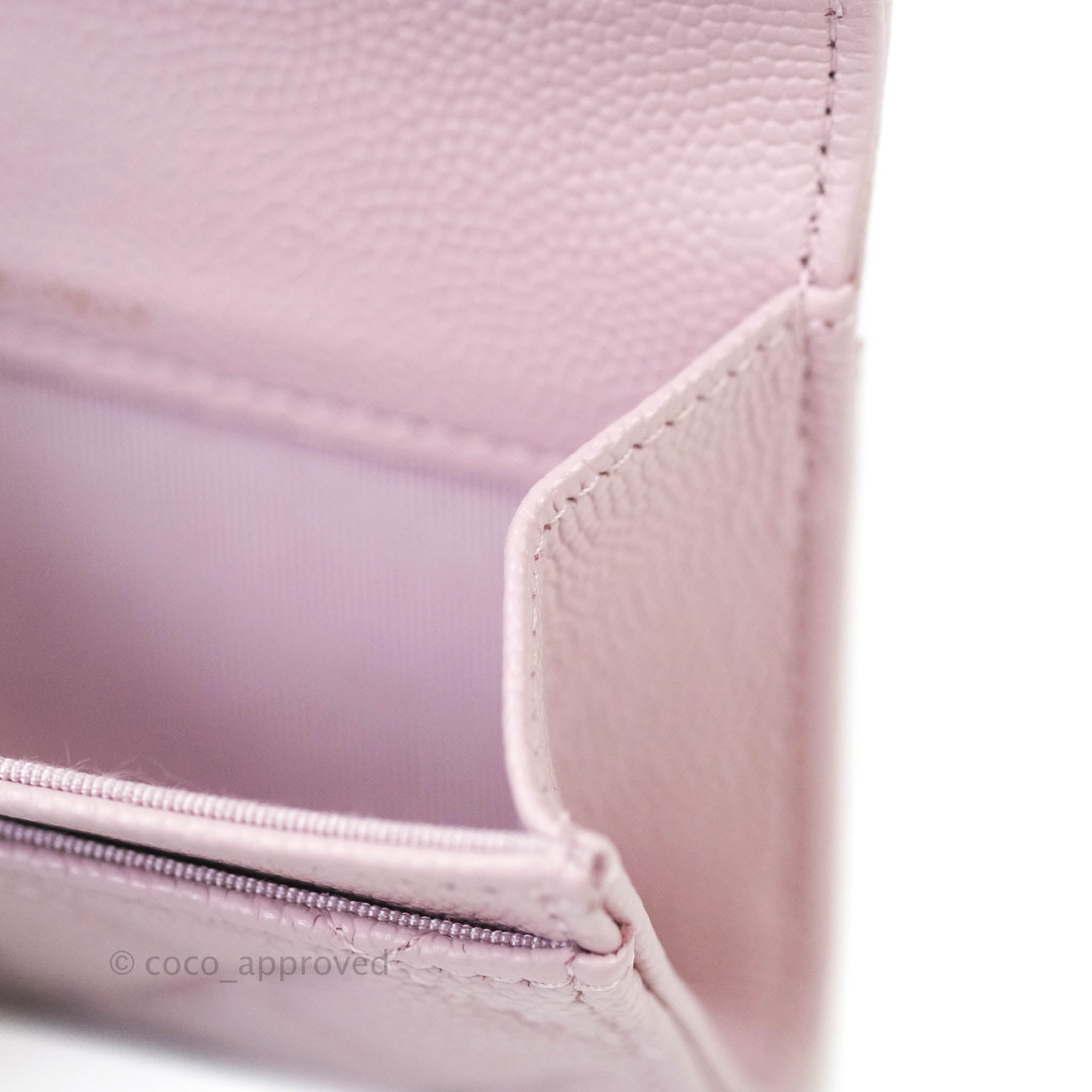Chanel Caviar Quilted Flap Card Wallet in Lilac Rose Clair with Gold Hardware | 21S Collection | Perfect for Everyday Use & Luxury Gift Giving