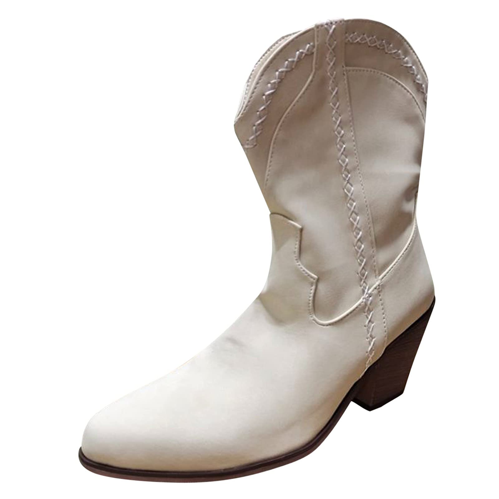 Stylish Women's Ankle Boots - Non-Slip Zipper Dress Booties with Pointed Toe | Retro Solid Color Heels for Work, Party & Everyday Wear