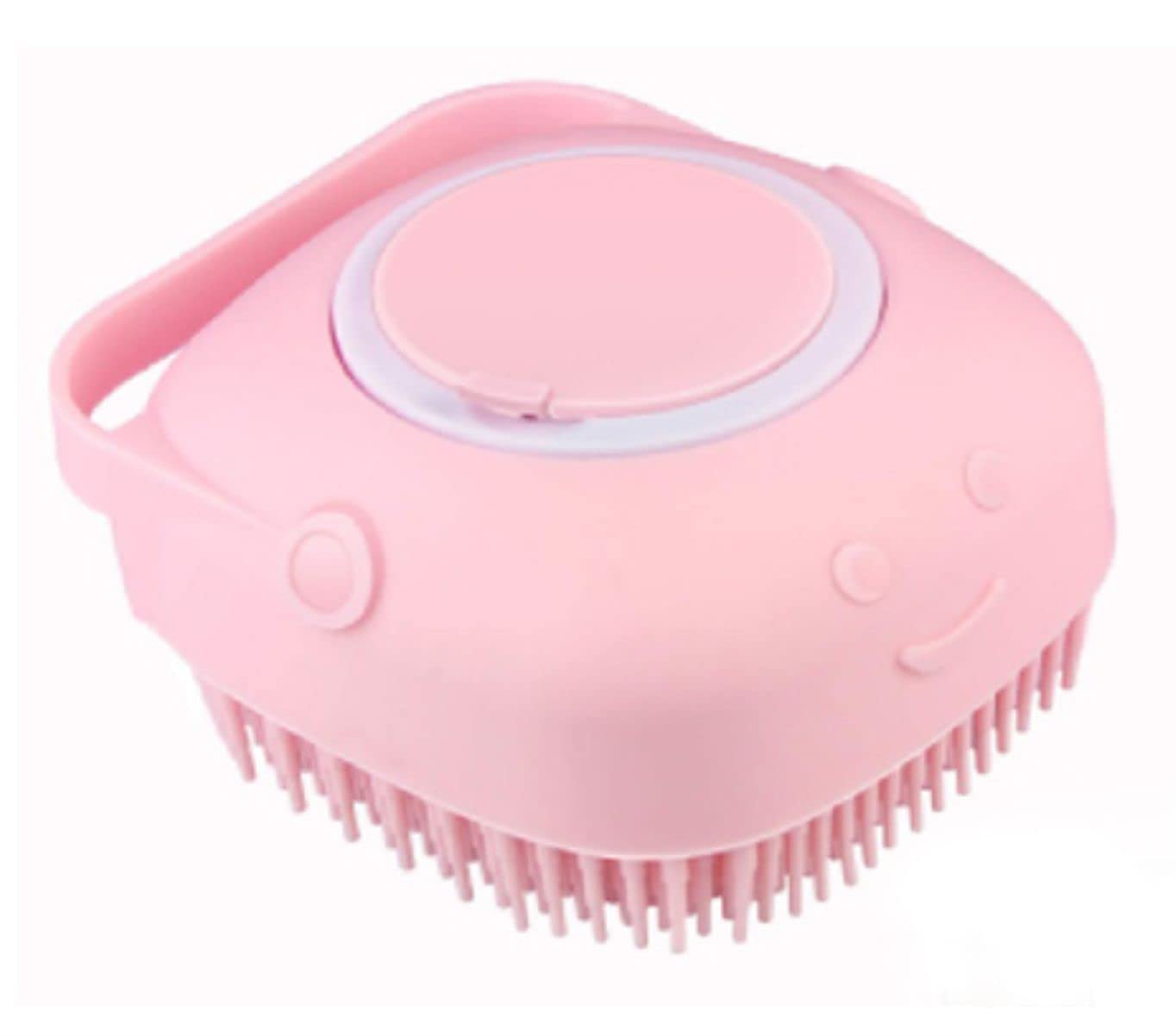SYGA Silicone Bath Brush for Baby Showers, Adults & Pets - Soft Skin Scrubber with Shampoo Filling, Back Massage & Exfoliating Towel (Pink) - Perfect for Infant Bath Time, Spa Days & Pet Grooming