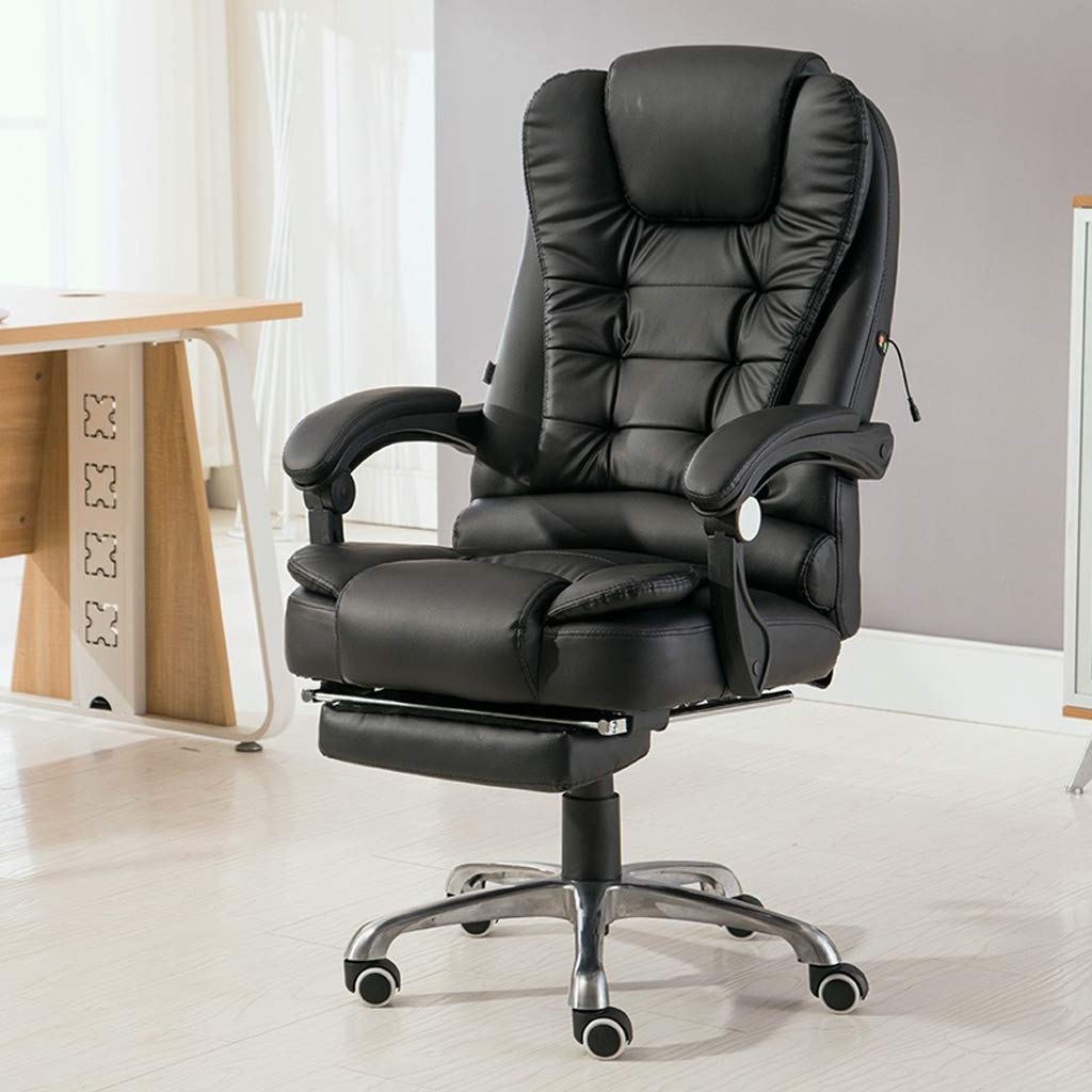 Ergonomic Office Desk Chair - High Back Executive Leather Swivel Chair with Reclining Function for Home Office, Study & Computer Work (Black) - Perfect for Long Hours of Comfortable Sitting & Productivity