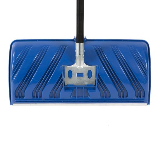 Snow Joe SJEG24 2-in-1 Snow Pusher and Ice Scraper | 24-Inch Polypropylene Blade (Blue) | Heavy-Duty Snow Removal Tool for Driveways, Walkways & Stairs