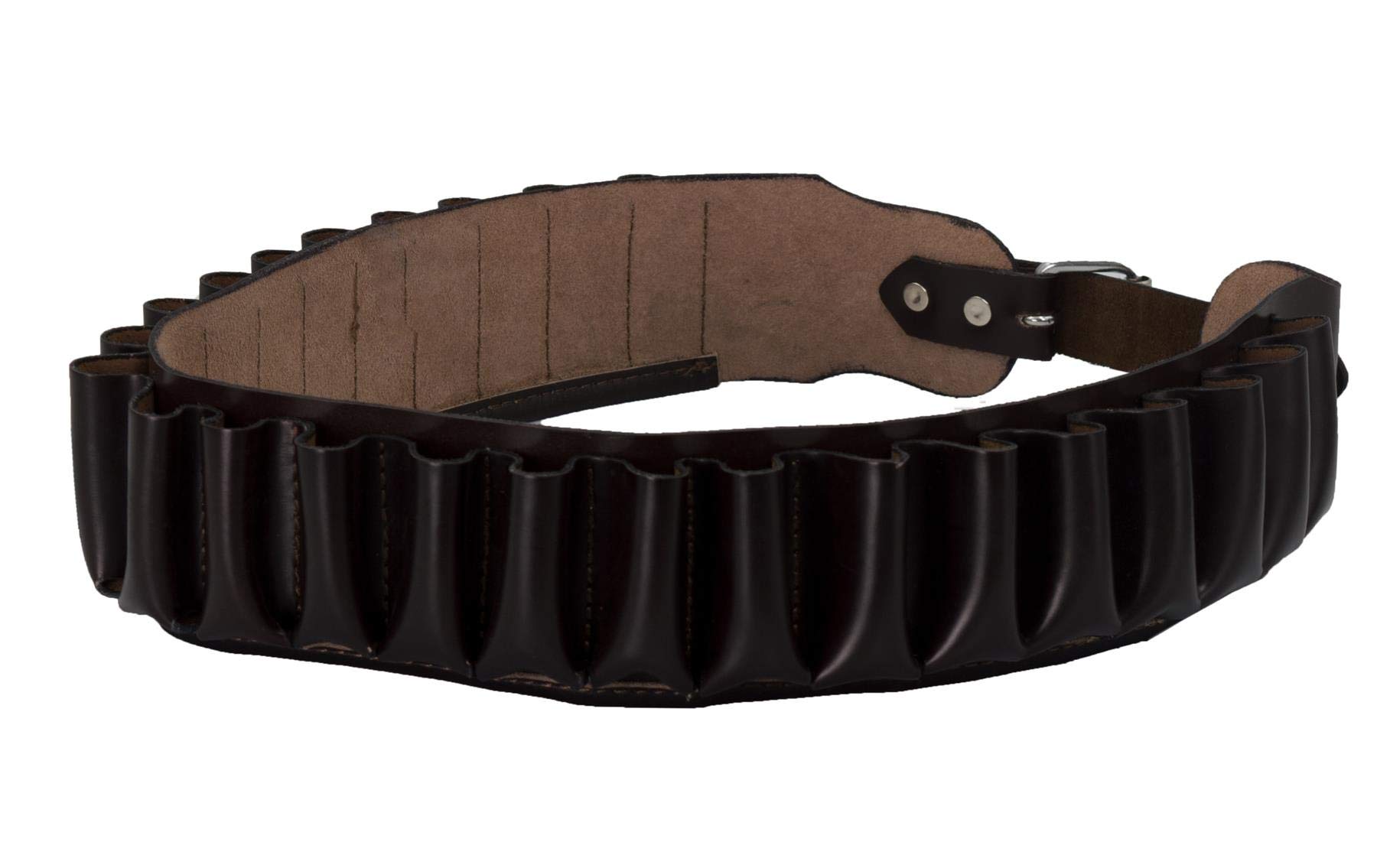 Walker and Hawkes Genuine Leather Shotgun Belt Holder - Ammo Bandolier for Hunting, Shooting & Outdoor Adventures - Durable Leather Cartridge Pouch for Shotguns & Rifles
