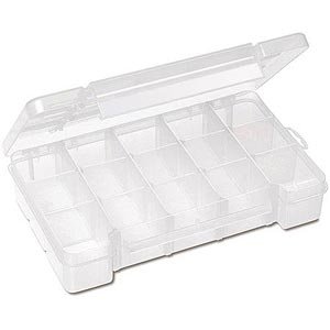 Akro-Mils 12-Piece Small Parts Storage Organizer Box - Durable Plastic Compartment Case for Hardware, Crafts, Beads & DIY Projects - Perfect for Home, Garage, Workshop & Office Organization - Ideal for Storing Nails, Screws, Jewelry & Craft Supplies
