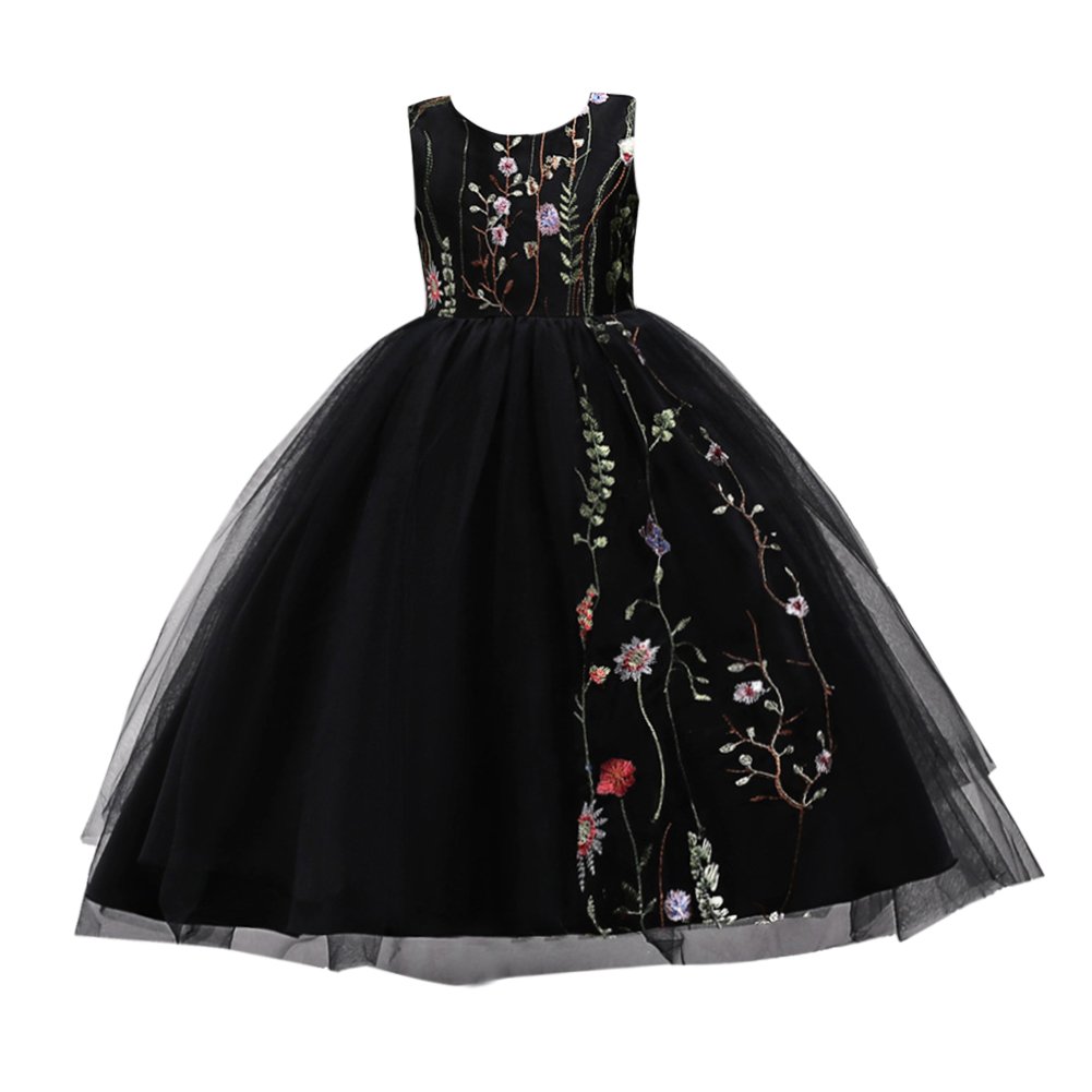 Little Big Girls Flower Princess Pageant Communion Dress - Embroidered Formal Tulle Gown for Wedding, Dance & Evening Events | Perfect for First Communion, Pageants & Special Occasions