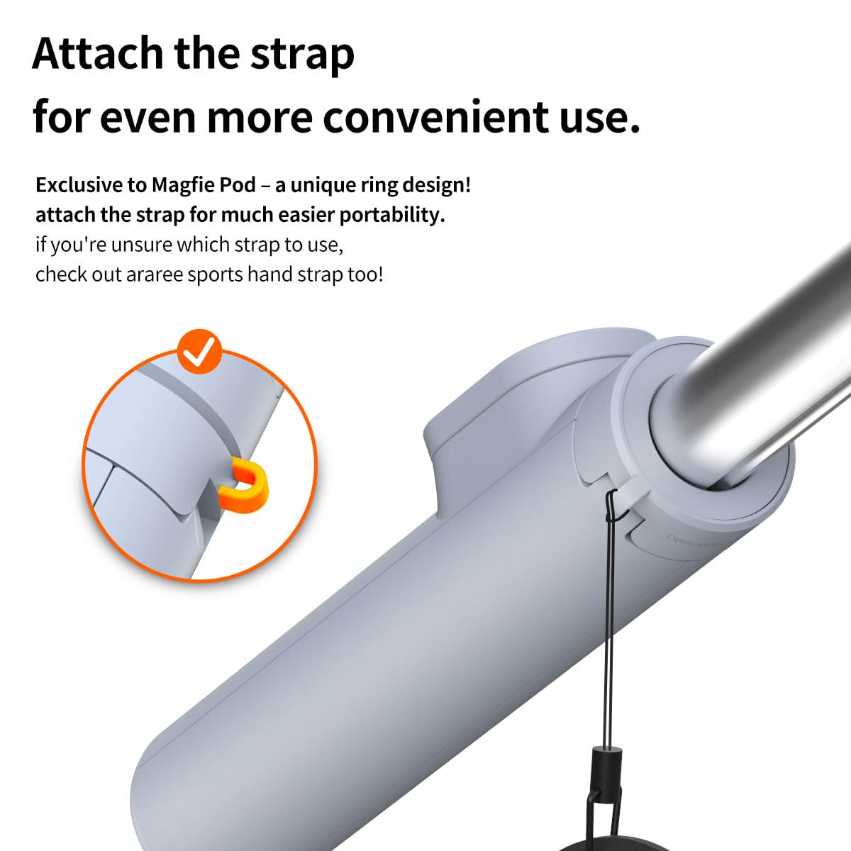 Araree MAGFIE Pod - Magnetic Selfie Stick Tripod with MagSafe Compatibility, 27