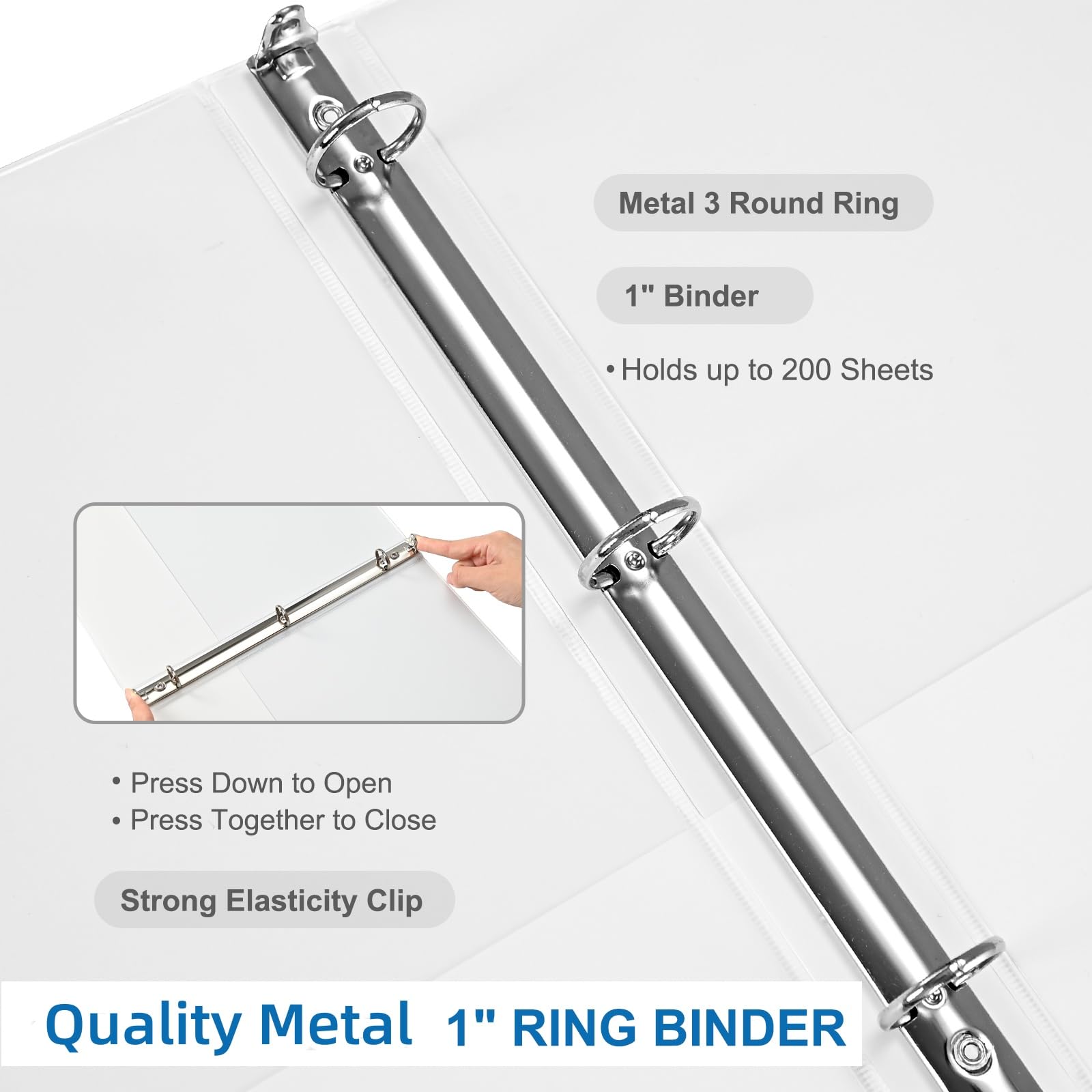 1 Inch 3-Ring Binder with Clear View Cover - 1