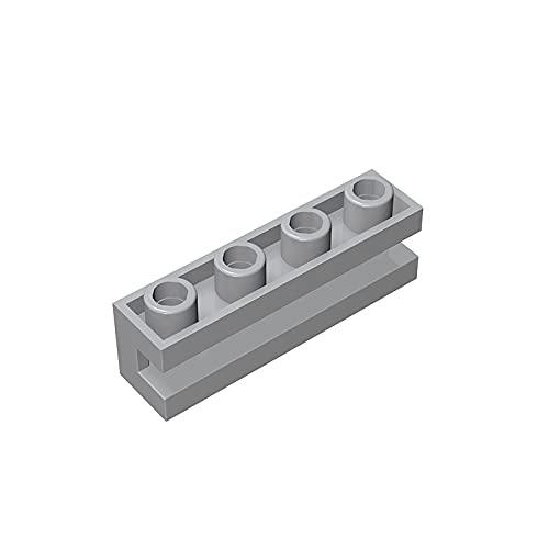 Gobricks GDS-1193 1x4 Grooved Building Bricks - 20pc Light Bluish Gray (071) - Compatible with Lego 2653 - Creative Construction Toys for Kids - Perfect for MOC Models, DIY Projects & STEM Learning