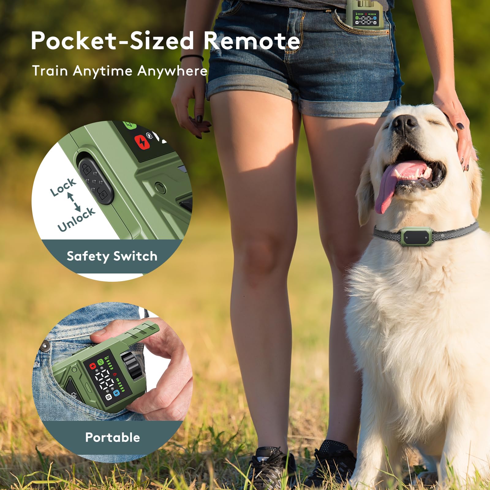 2-in-1 Wireless Dog Fence & Training Collar System - Adjustable Waterproof Collars for 2 Dogs with Remote (33ft-1000ft Range) - 3 Training Modes for Secure Containment - Perfect for Backyard, Park & Outdoor Dog Training