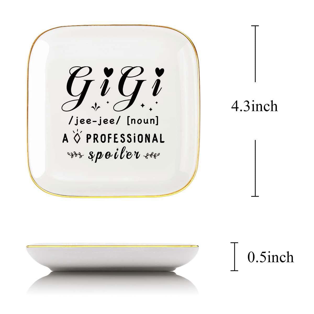 Littlefa GiGi Ring Dish - Elegant Ceramic Jewelry Tray for Grandma | Perfect Birthday Gift for GiGi from Grandchild | Jewelry Organizer for Dresser, Nightstand & Vanity