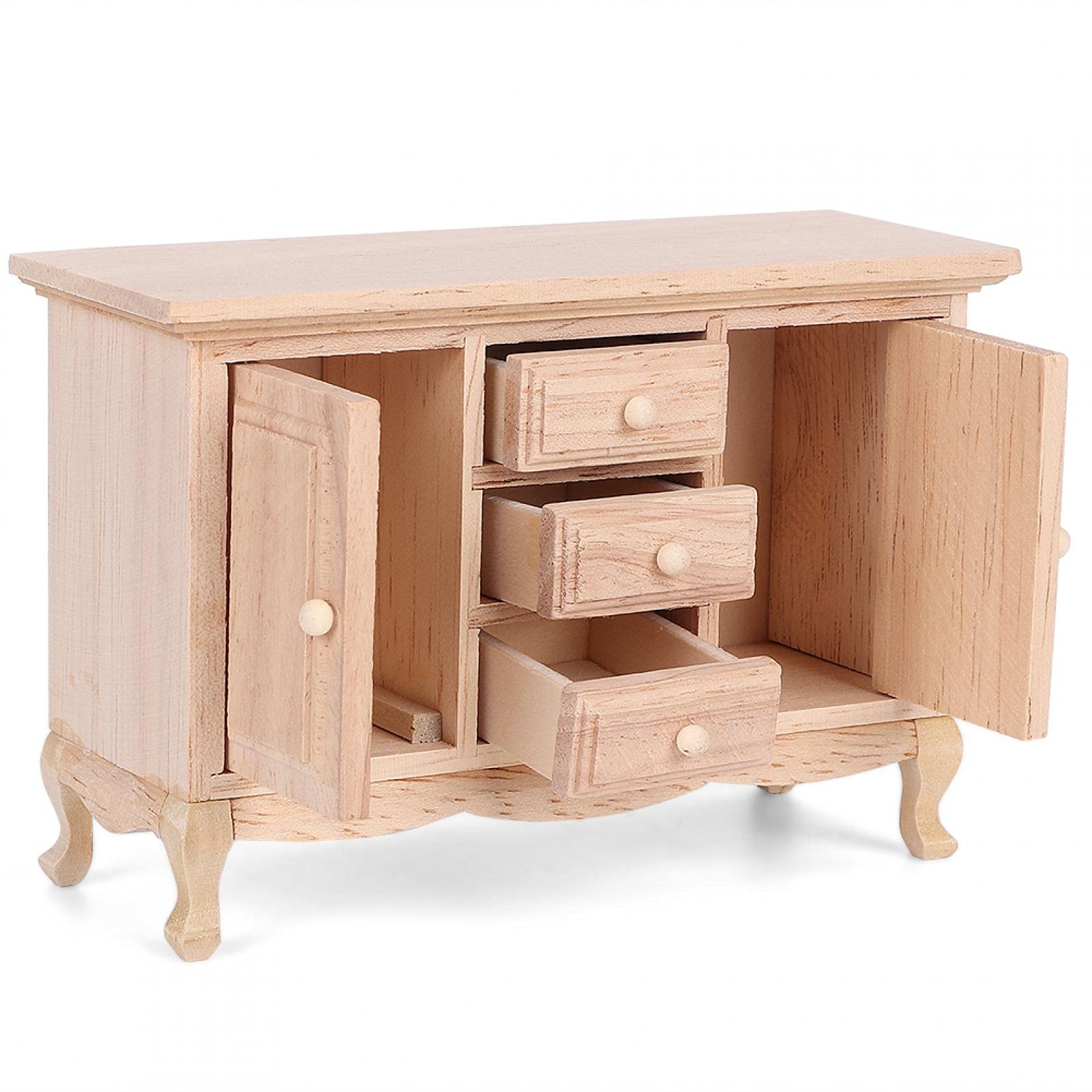 Okuyonic Eco-Friendly Miniature Cabinet for Dollhouse - Handcrafted Wooden Decor for Dollhouse Accessories & Miniature Room Display - Perfect for DIY Dollhouse Projects, Collectors & Home Decoration