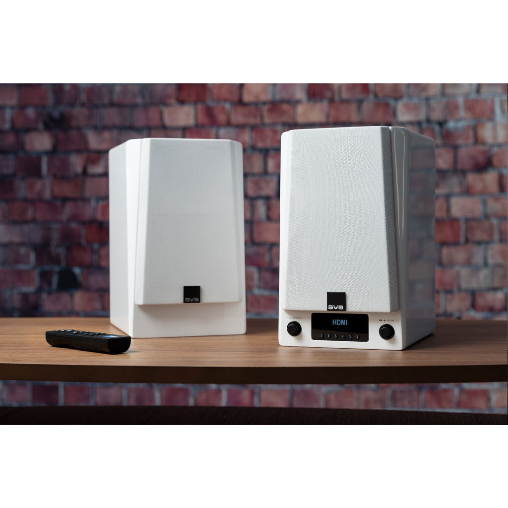 Prime Wireless Pro Powered Speaker Pair - Piano Gloss Black - High-Quality Bluetooth Speakers for Home Theater, Parties & Outdoor Events - Premium Sound System with Deep Bass & Crystal Clear Audio