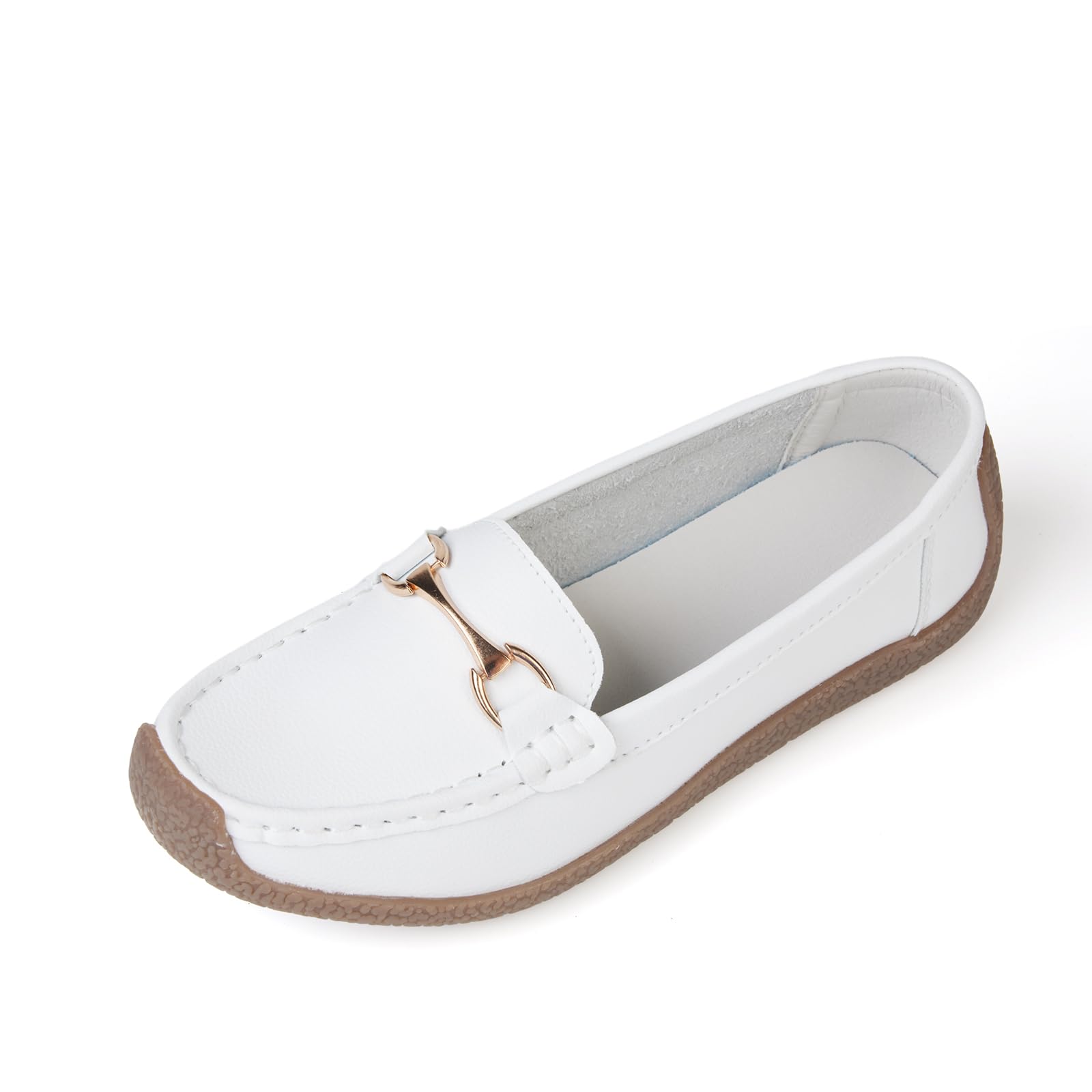 Rodawu Women's Leather Loafers - Comfortable Moccasin Flat Shoes for Casual Walking, Driving & Nursing | Stylish Boat Shoes for Everyday Wear & Work