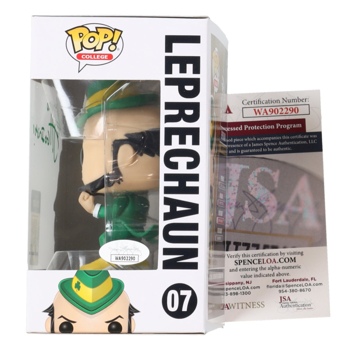 Sam Hartman Autographed Notre Dame Fighting Irish #07 Leprechaun Funko Pop Vinyl Figure - JSA Certified with 