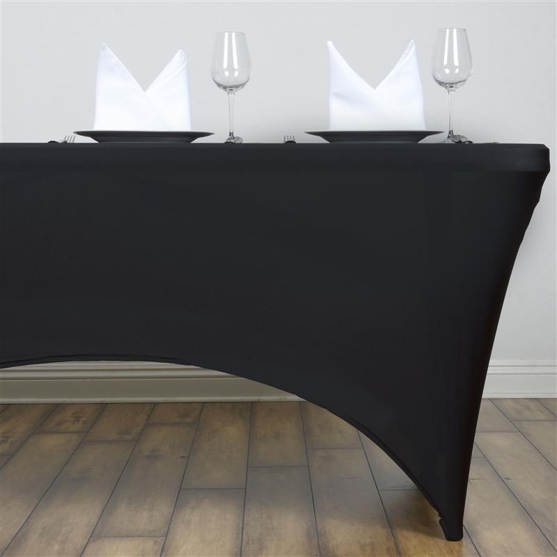 4 ft Rectangular Fitted Spandex Tablecloth - Stretchable Washable Table Cover for Parties, Weddings & Events - Perfect for Banquet, Dining & Home Decor