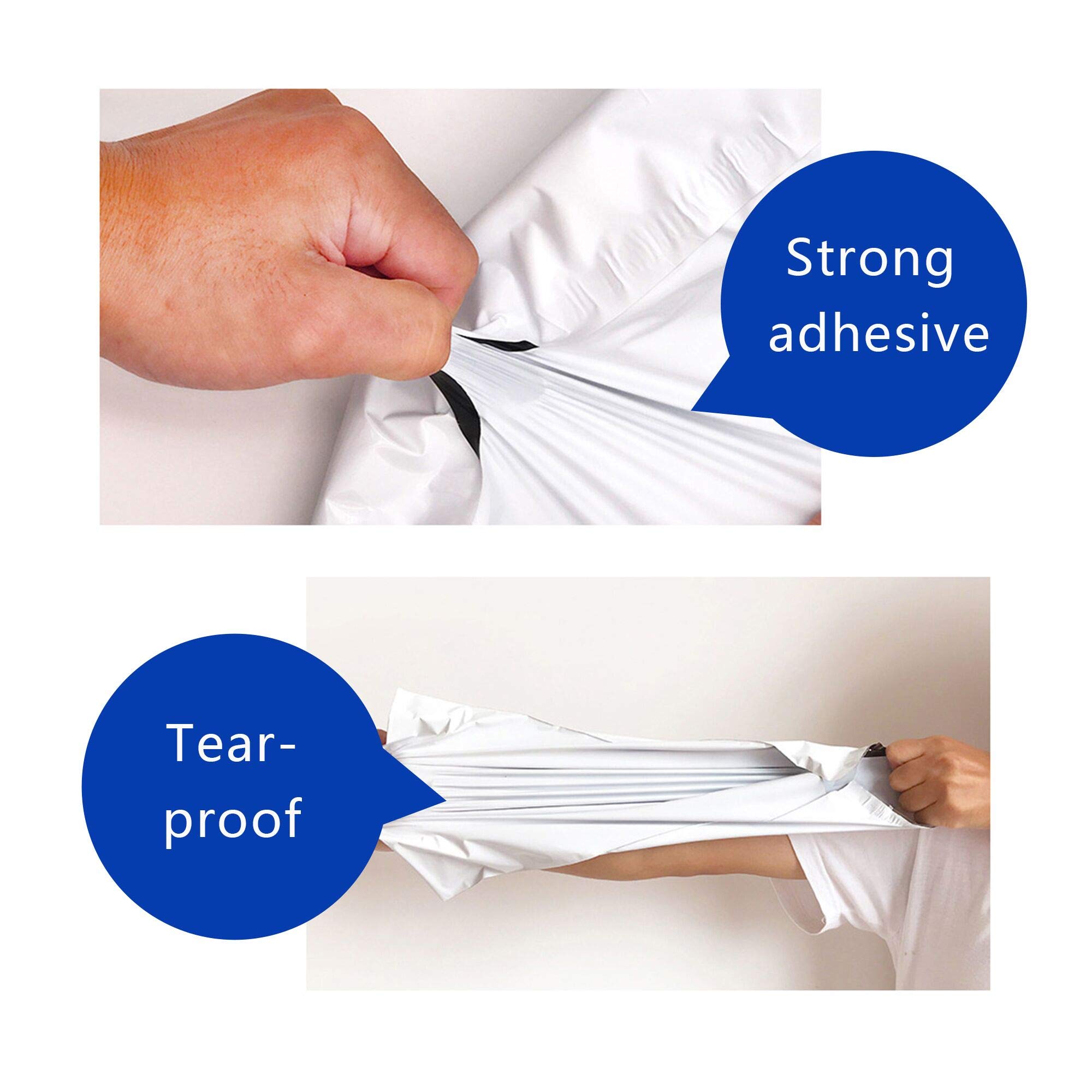 5x9 Inch Small Poly Mailers Envelopes 100pcs - Self Sealing Waterproof & Tear Proof Shipping Bags (2.5 Mil, White) for Jewelry, Accessories, Photos, Makeup - Perfect for Ecommerce, Small Business & Online Sellers