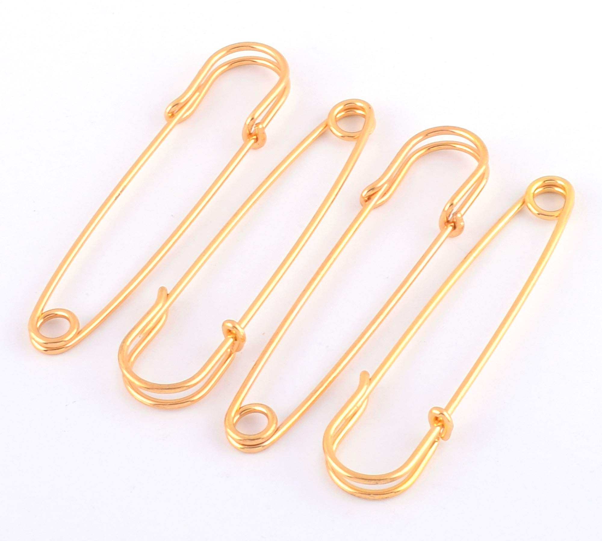 8pcs 76mm Gold Safety Pins - Large Kilt Pins for Sewing & DIY Crafts