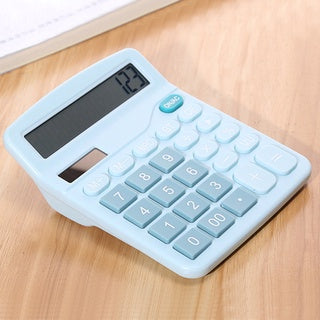 12-Digit Dual Power Large Screen Calculator with Solar & Battery - Perfect for Office, School, and Financial Calculations