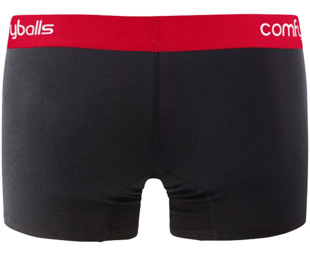 Comfyballs Black & Red Cotton Boxer Briefs for Men - Soft, Breathable Underwear for Everyday Comfort & Active Lifestyles