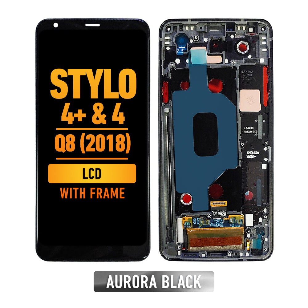 LG Stylo 4 / Stylo 4 Plus / Q8 2018 LCD Screen Replacement with Frame - Aurora Black | Compatible Display Assembly for DIY Phone Repair | Perfect for Cracked or Damaged Screens