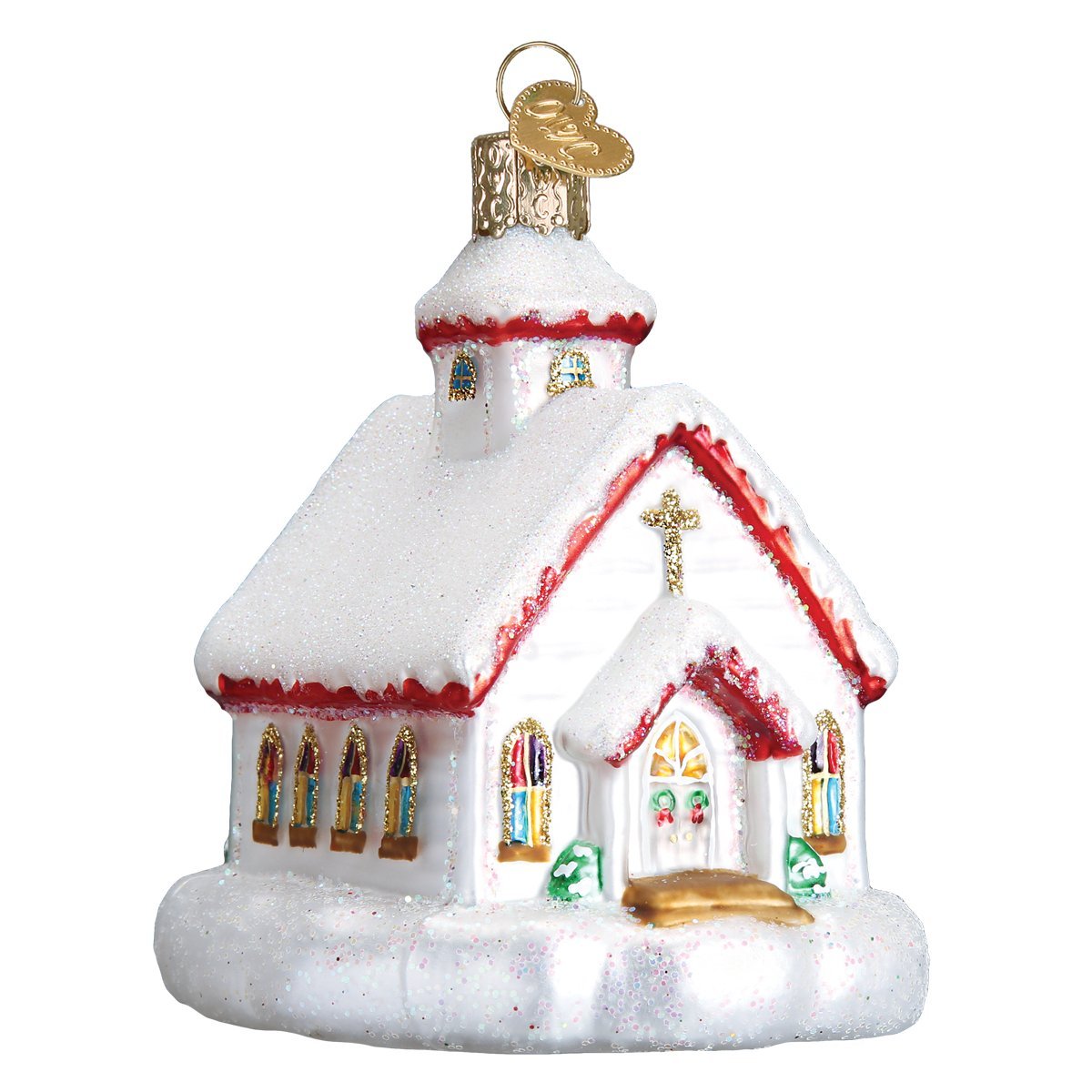 Old World Christmas Glass Blown Ornament - Handcrafted Country Church Holiday Decoration (20095) | Perfect for Christmas Tree, Gift Giving & Holiday Home Decor