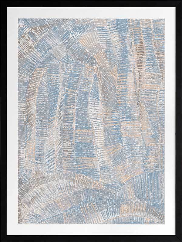 Dhala Bu Nya Light Blue Framed Art Print - Modern Wall Decor for Living Room, Bedroom & Office - Perfect Home Decoration Gift