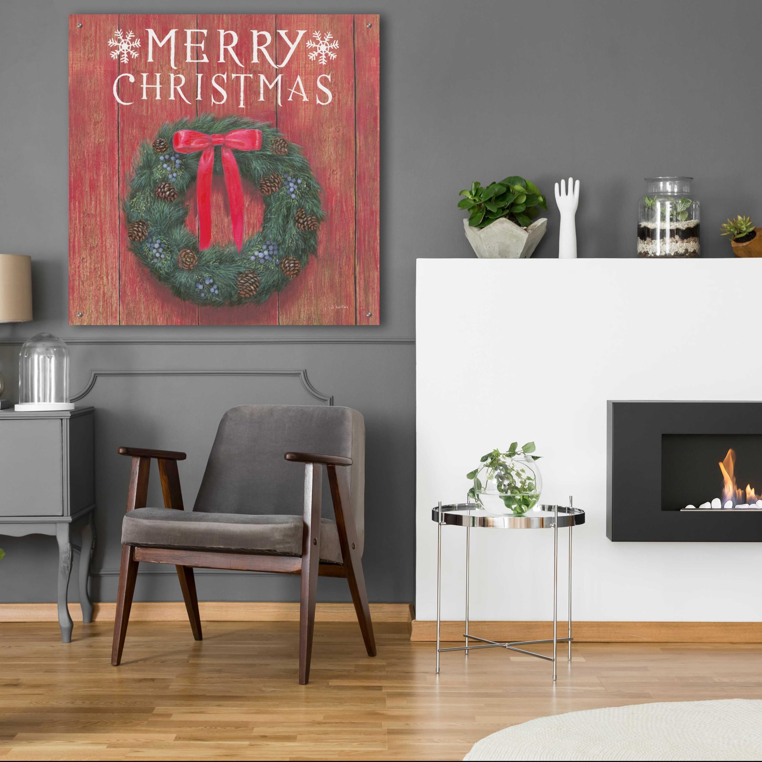 Epic Art 'Christmas Affinity VII' by James Wiens - 36x36 Inch Acrylic Glass Wall Art for Holiday Home Decor - Perfect for Living Room, Bedroom & Office