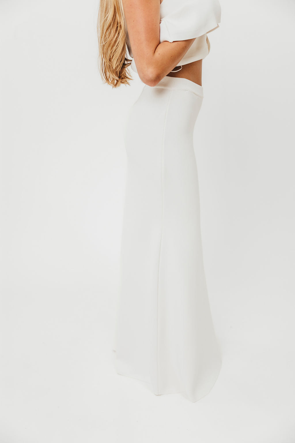 Premium Lauri Sleeveless Button Down Blouse & Maxi Skirt Set - Off White Women's Summer Outfit for Beach, Vacation & Casual Wear