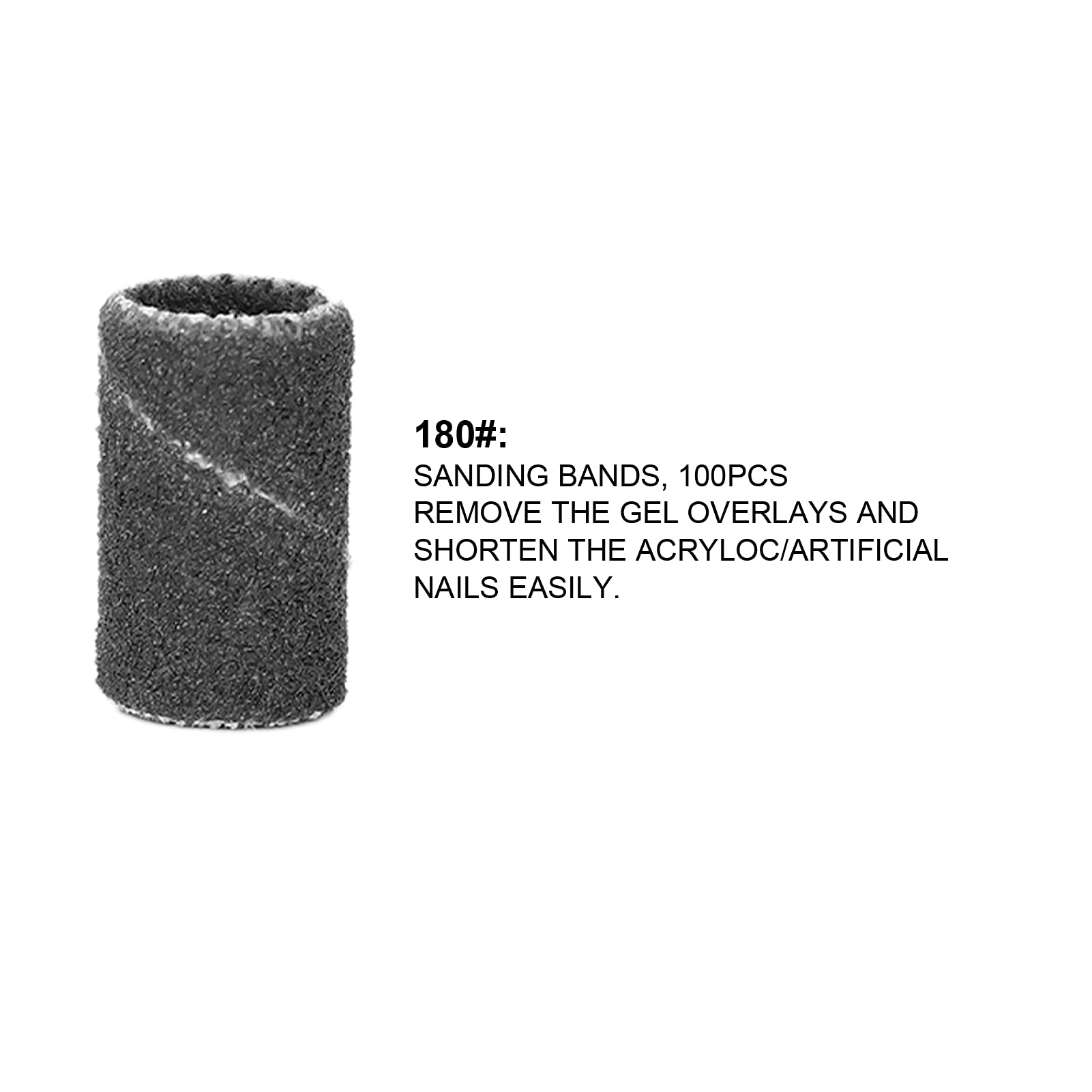 Ubersweet® 240 Grit Manicure Sanding Bands for Nail Drill - 180 Grit Sanding Bands with Storage Box (HQ-13 Black) - Perfect for Nail Salons, Home Manicures & Professional Nail Art