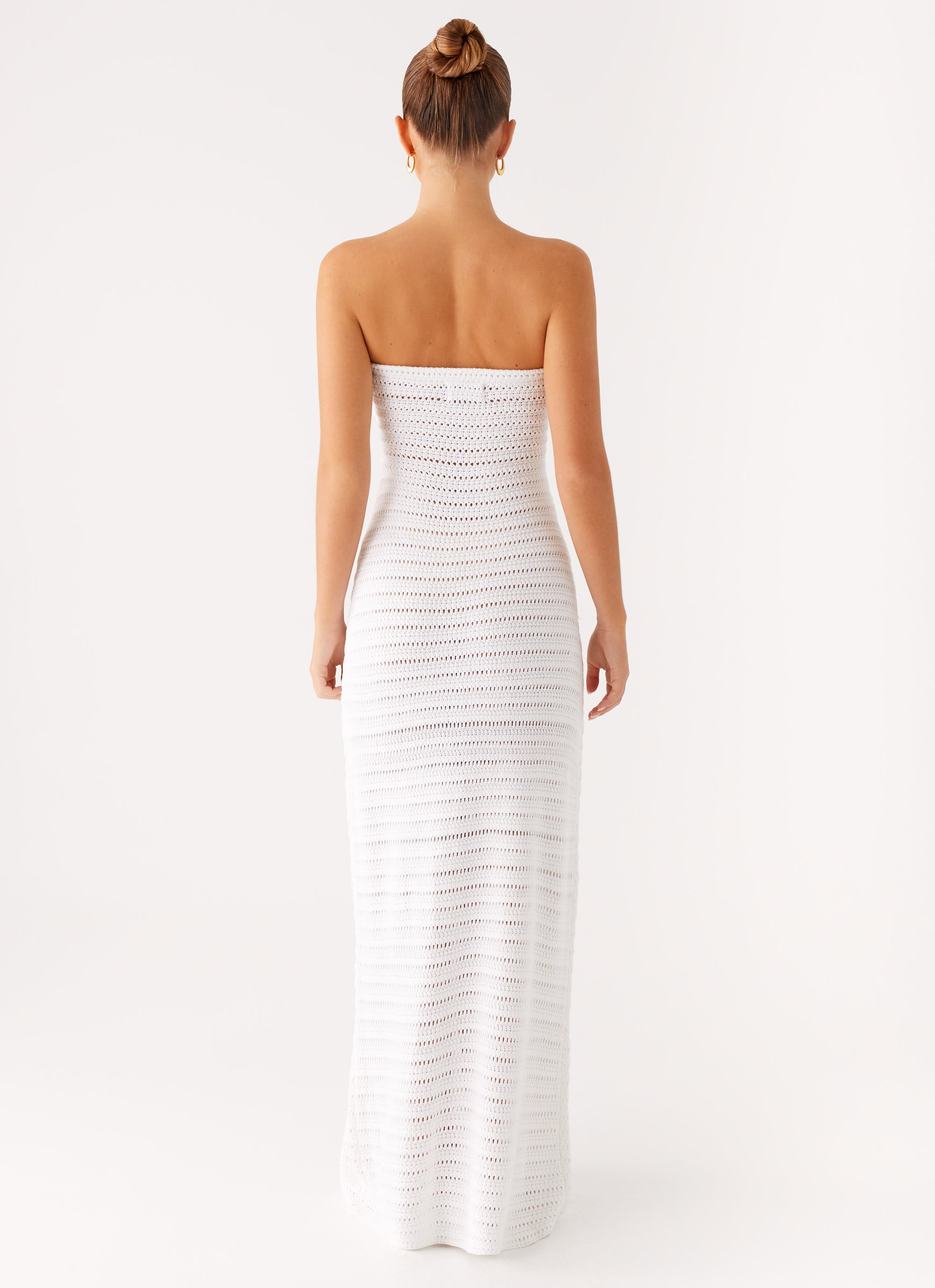 Diaz Crochet Maxi Dress for Women - Elegant White Lace Summer Beach Dress | Perfect for Vacations, Weddings & Boho Outfits