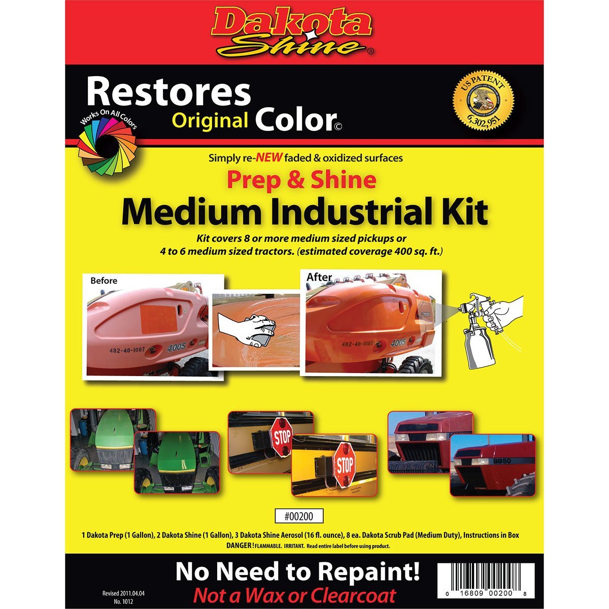 Dakota Ag Innovations Dakota Shine® Medium Industrial Kit - Professional Cleaning & Polishing Solution for Tractors, Farm Equipment & Industrial Machinery - Perfect for Agricultural Maintenance & Fleet Care