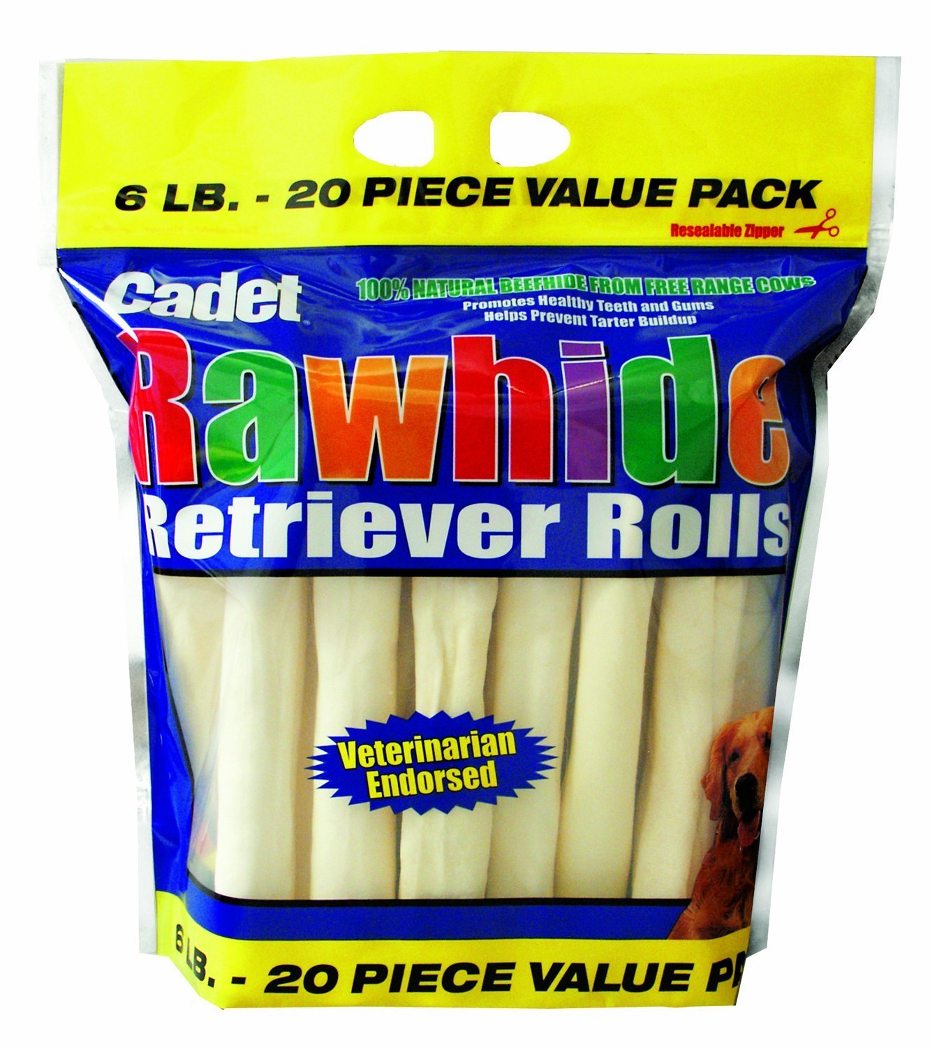 IMS Trading Retriever Roll Dog Treats - 6 lb Bag, Natural Flavor, Long-Lasting Chew for Large & Medium Dogs - Perfect for Training, Dental Health & Playtime