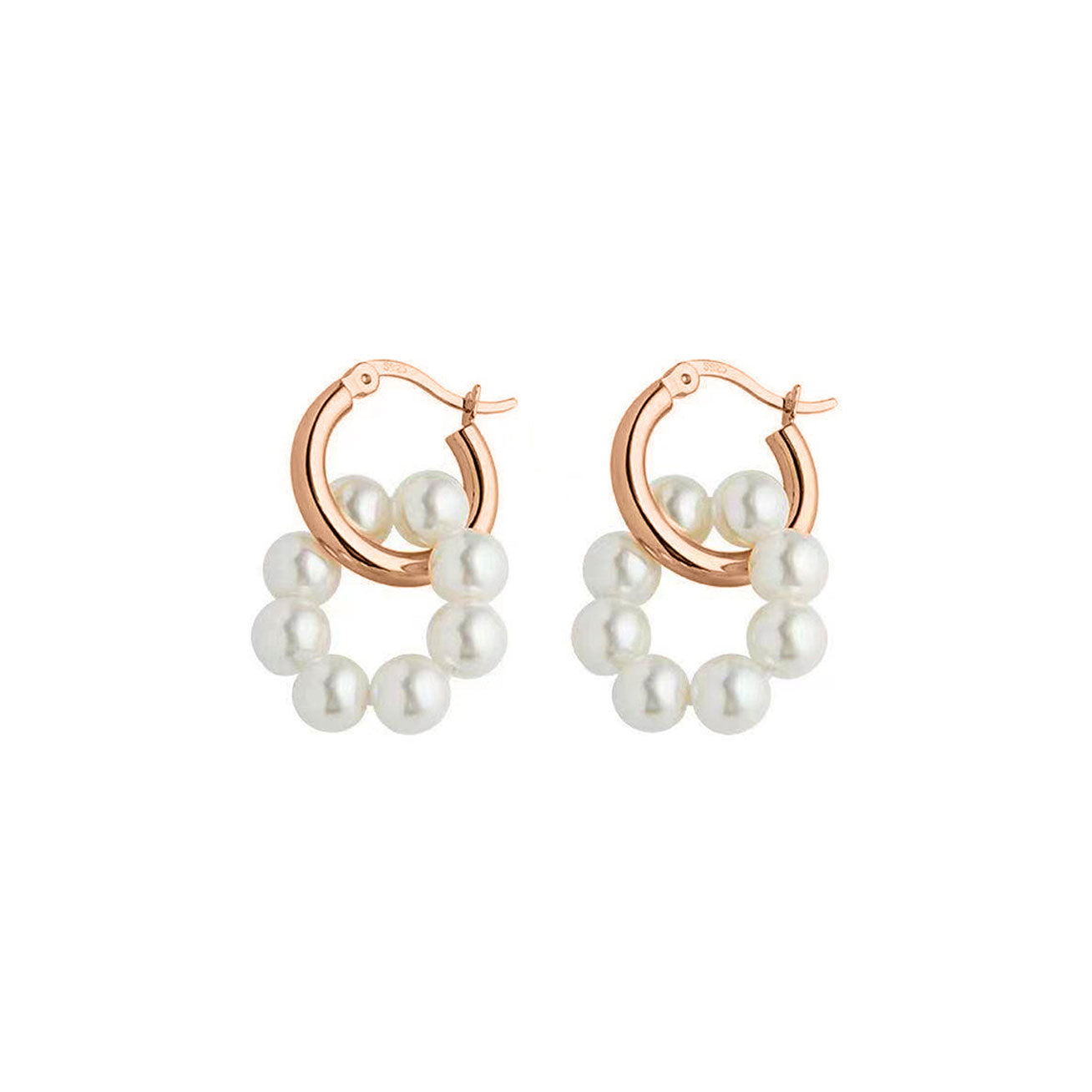 18K Solid Gold New Yorker Freshwater Pearl Earrings KE00035 - Elegant Pearl Jewelry for Women, Perfect for Weddings, Parties & Special Occasions