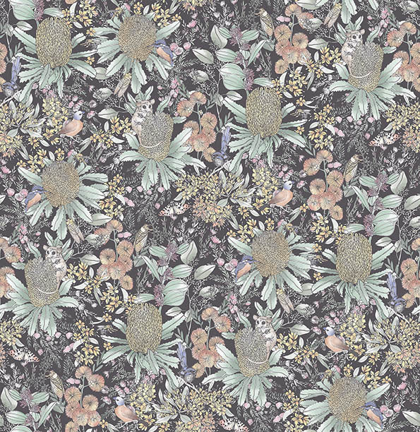 Banksia and Myrtle Peel and Stick Wallpaper - Self-Adhesive Removable Wallpaper for Bedroom, Living Room, Nursery - Easy to Install Botanical Floral Wall Decor